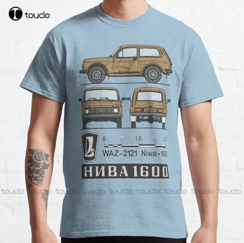 Tシャツコットン,lada niva (ベージュ)