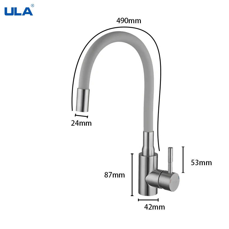 ULA Kitchen Faucets Silica Gel Faucet 360 Degree Swivel Mixer Tap In Any Direction Hot&Cold Water Mixer Washing machine faucet