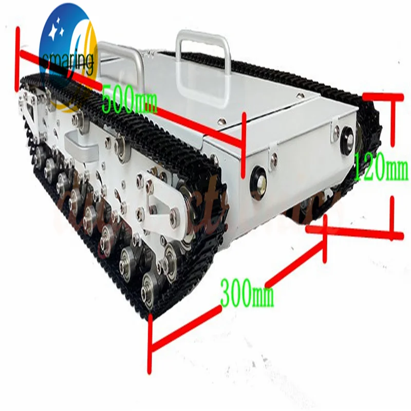 WT-500 Metal Tank Car Chassis With Metal Caterpillar Pedrail Big Size Large Load Large Obstacle Surmounting Robot Tracked Car