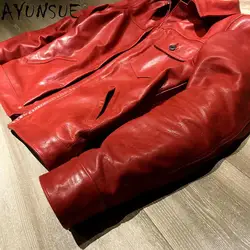 AYUNSUE 100% Genuine Leather Jacket Men Clothes Real Cowhide Sheepskin Leather Coat High Quality Spring Autumn Jackets KJ6994