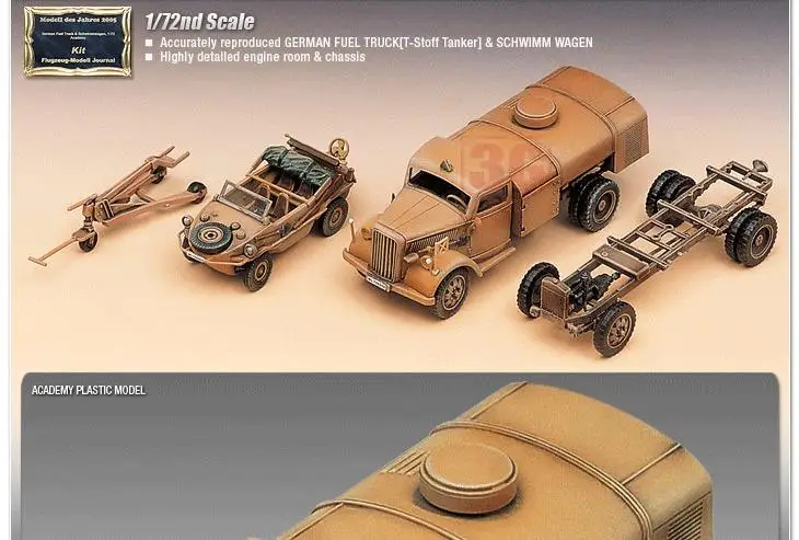 Academy AC13401 1/72 GERMAN FUELTANK & SHIWIMM model kit