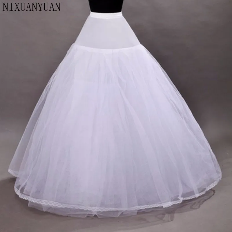 2021 neue EINE Linie 4-schicht Tüll Hochzeit Braut Petticoat Unterrock Krinolinen für Hochzeit Kleid Kostenloser Versand