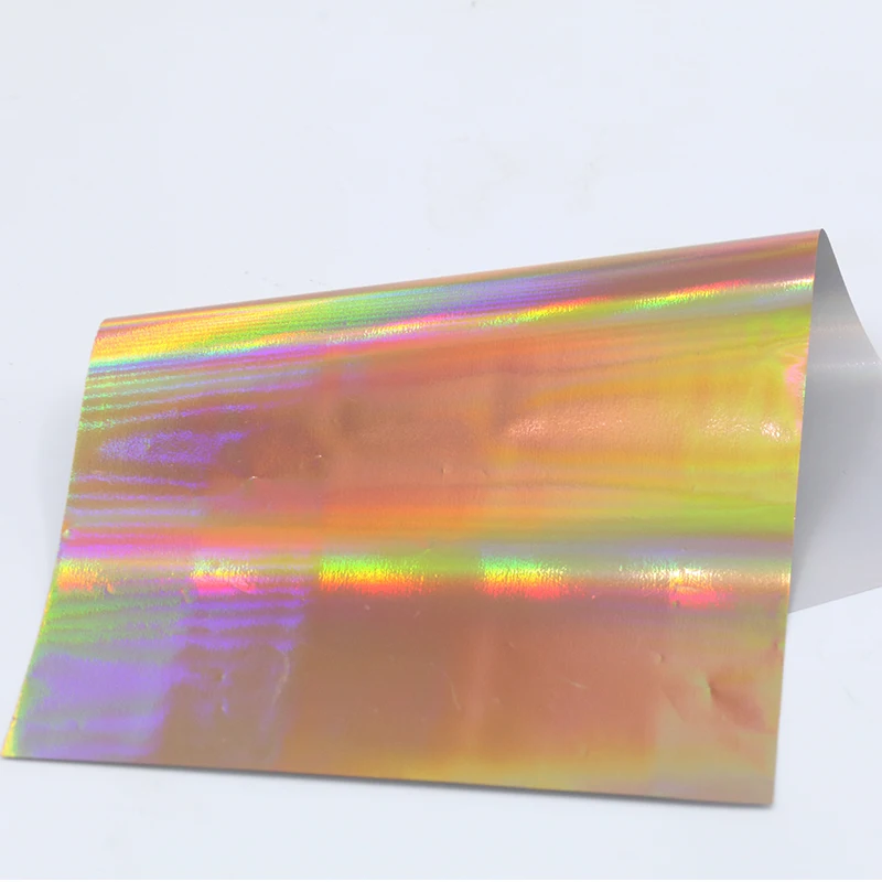 Laser Gold Hot Stamping Foil Paper 8x15cm Holographic Transfer Laminator Foil for Arts Craft Christmas Gifts