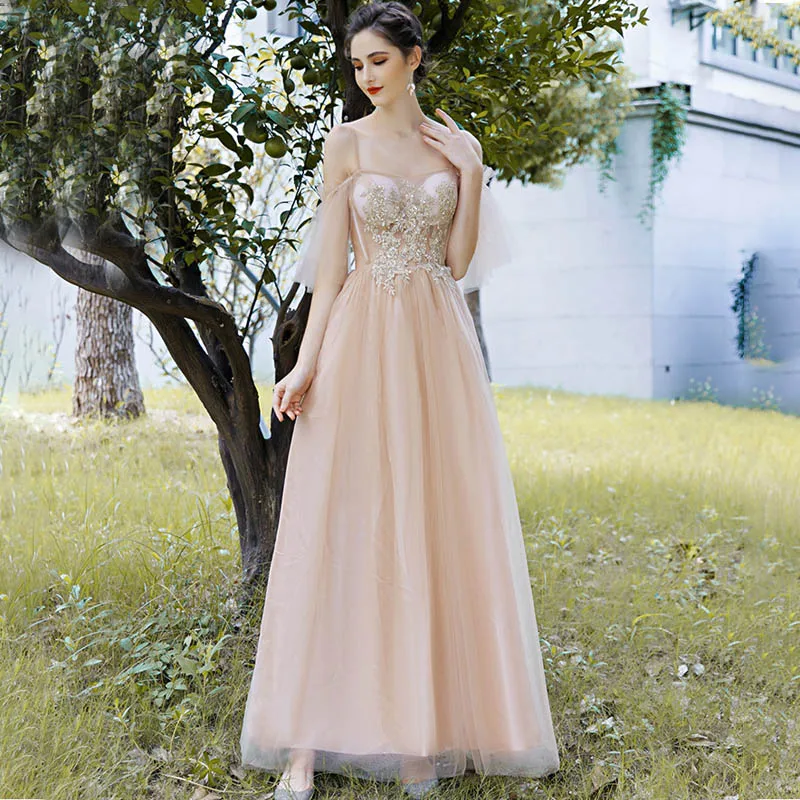 4 Styles Elegant Bridesmaid Dress A-line Ankle Length Dress Vestido de Fiesta Robe de Soiree Elegant Formal long Dress TS-1801