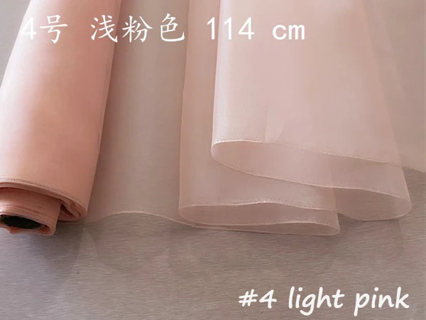 50cm*114cm/100cm*114cm Plain Pure Silk Organza Fabric Gauze Tecido For Wedding Lady Bandana Foulard Hijabs