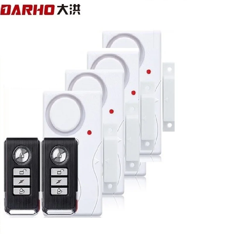 Darho Door Window Entry Security ABS Wireless Remote Control Burglar Alarm Magnetic Sensor Door Alert System Home Protection Kit