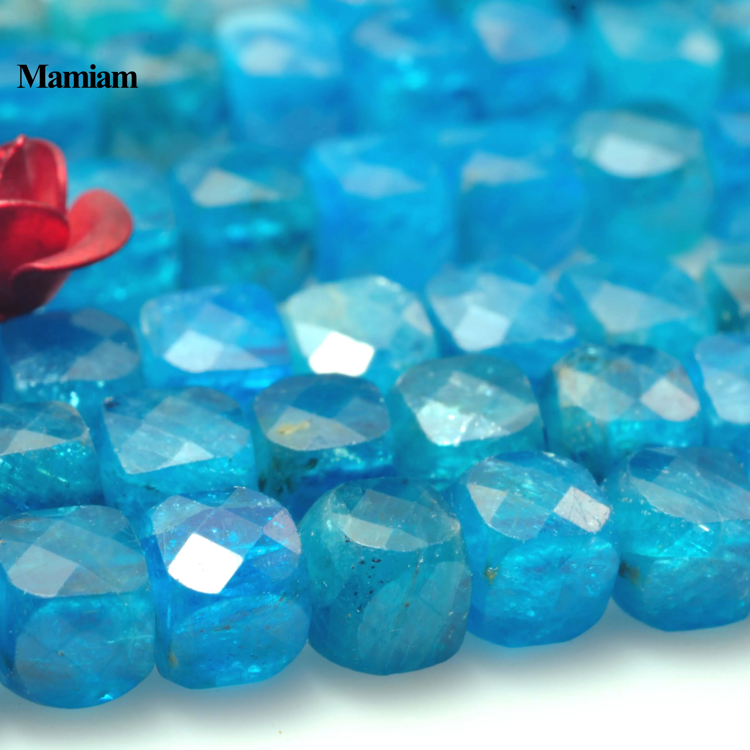 

Mamiam Natural A Blue Apatite Faceted Square Loose Beads 3.8+-0.2mm Stone Bracelet Necklace Diy Jewelry Making Gift Design