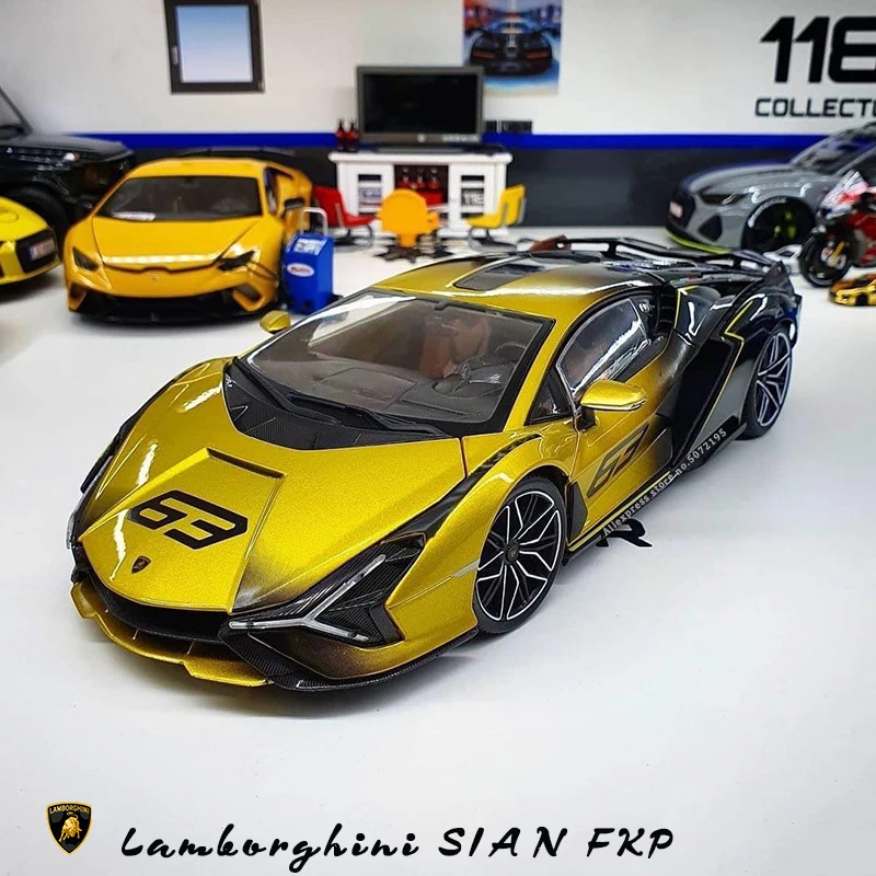 

Новая модель автомобиля Bburago 1:18 Lamborghini Sian FKP37 из сплава, коллекционные подарки, игрушки для мальчиков