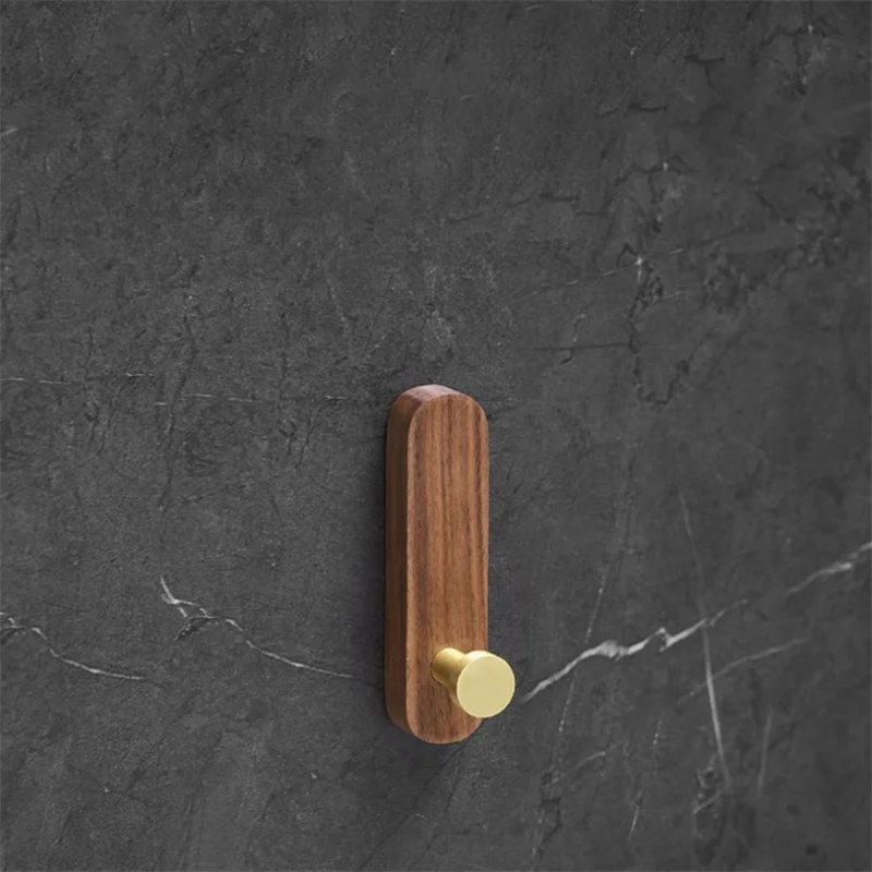 4 Kinds Natural Walnut Coat Hooks Wall Mounted Decorative Wooden Bag Key Hook Vintage Bathroom Towel Hanger Hanging