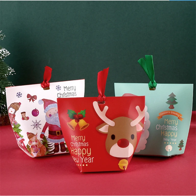 3pcs Santa Claus new year Xmas Christmas gift box Creative apple box Christmas Eve gift box Christmas Fruit decoration Box ZB271