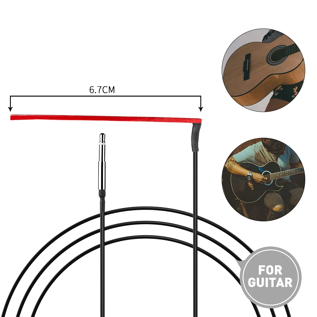 5pcs 67mm Under Saddle Piezo Pickup Classical Acoustic Guitar Red Transducer W/ 2.5mm Jack