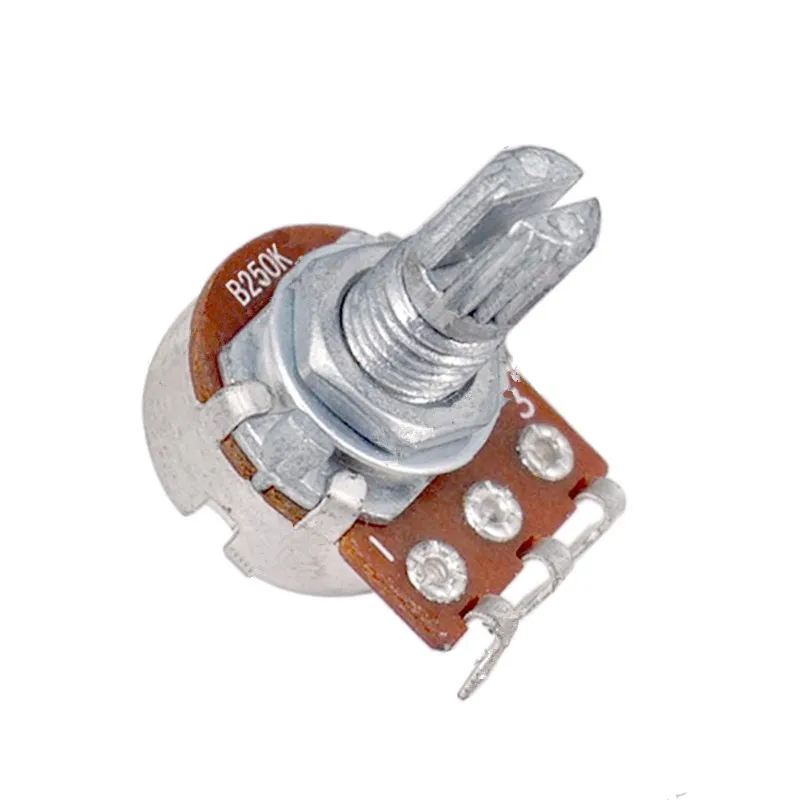 2 Stück B250k 15MM E-Gitarren- und E-Bass-Potentiometer Gitarrenzubehör Lautstärkeregler Musikinstrument – Detail 1