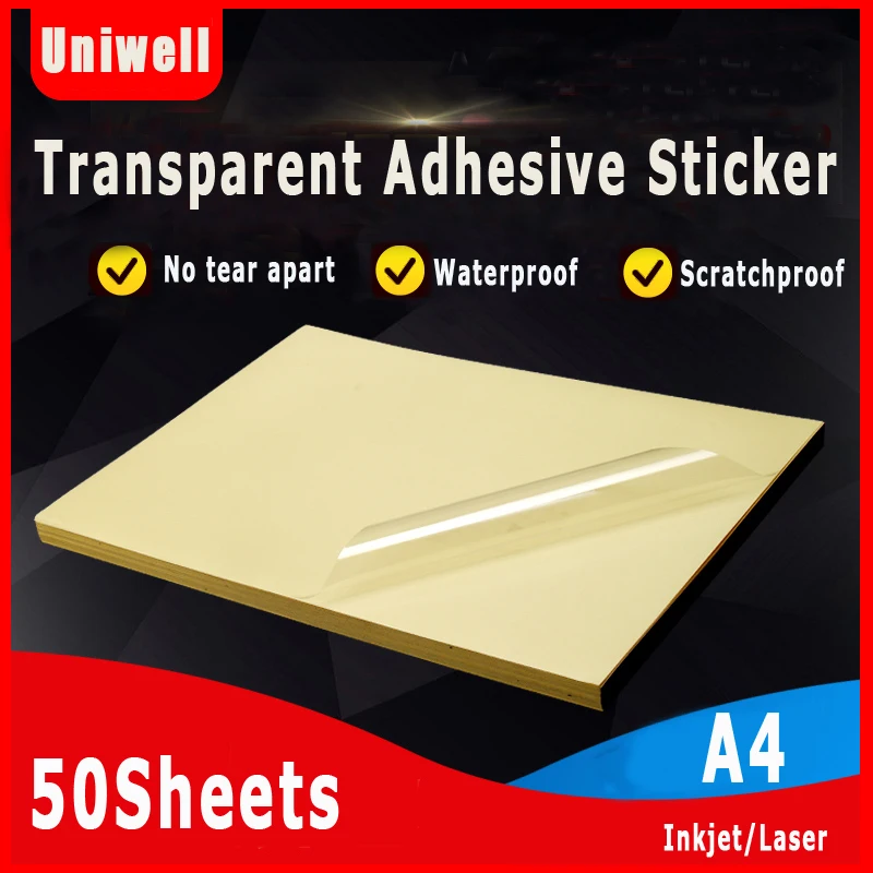 

A4 Inkjet Transparent Self-adhesive PET label Paper Aadhesive Laser Printing Paper Can Be PET Pasted With Waterproof Stickers