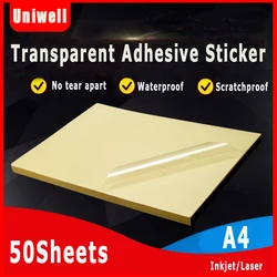 A4 Inkjet Transparent Self-adhesive PET label Paper Aadhesive Laser Printing Paper Can Be PET Pasted With Waterproof Stickers