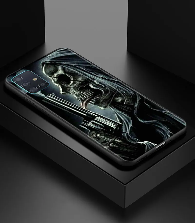 Grim Reaper Skull Skeleton Phone Case for Samsung Galaxy A50 A10 A30 A40 A70 A20S A20E A02S A12 A22 A32 A52 5G A04S Soft Cover