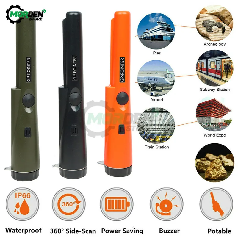 Handheld Metal Detector Positioning Rod Detector Waterproof Pinpointer Pin GP-Pointer Probe Metal Detector + LED Lights