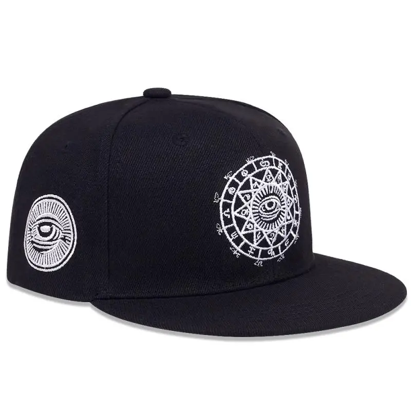 New Fashion Harajuku Men baseball cap women Casual Snapbacks Black grey eye embroidery Caps Hip Hop Hat sports hats Garros