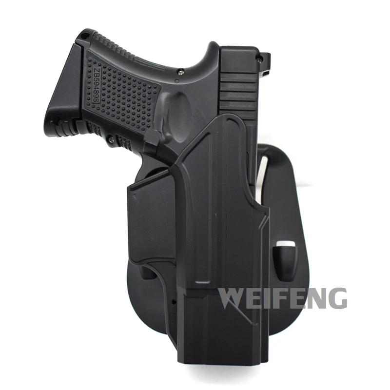 Quick Glock 19 23 32 19X 44 45 Gun Holster Plastic Steel 360 Degree Rotation Right Pistol Holster Hunting Airsoft Hangun Case