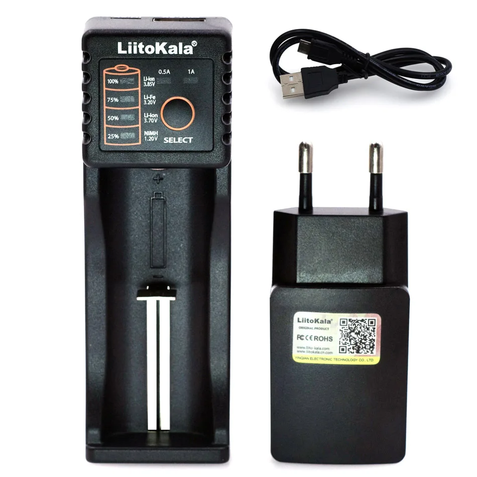 Liitokala Lii402/Lii-202/Lii-100/1.2V/3.7V 18650/26650/18350/16340/18500/AA/AAA NiMH แบตเตอรี่ลิเธียม5V 2A ปลั๊ก