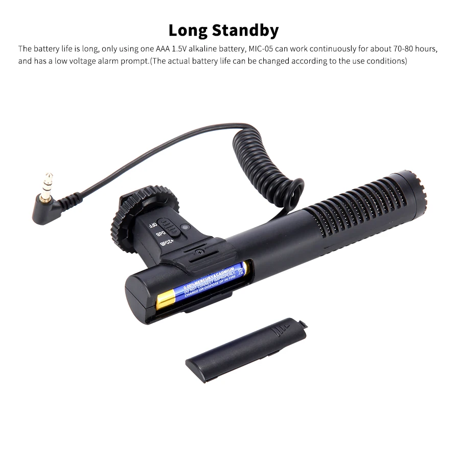 Microfone de gravação de câmera MAMEN SLR com plugue de 3,5 mm Microfone profissional para câmera DSLR DV Microfone de vídeo Vlog para celular