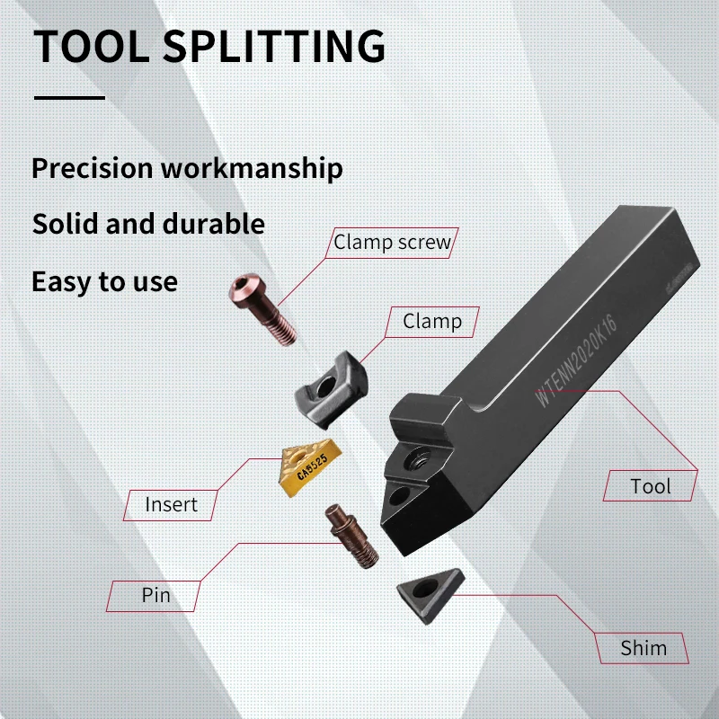 WTENN WTENN1616H16 WTENN2525M16 WTENN3232P16 CNC External Turning Tools Holder Lathe Cutting Tool holder for TNMG Carbide Insert