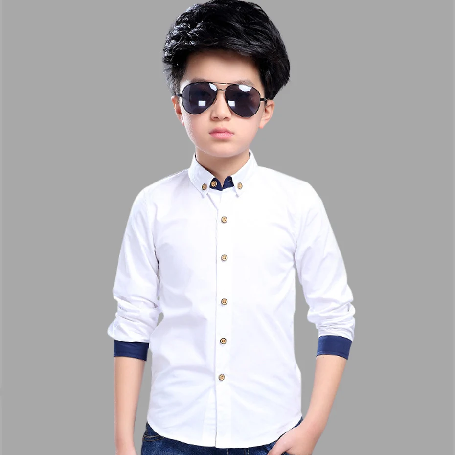 Shirt For boys long sleeve School Boys Formal Dress Shirt Children Baby Clothes Kids boys collar shirt Formal birthday Shirts