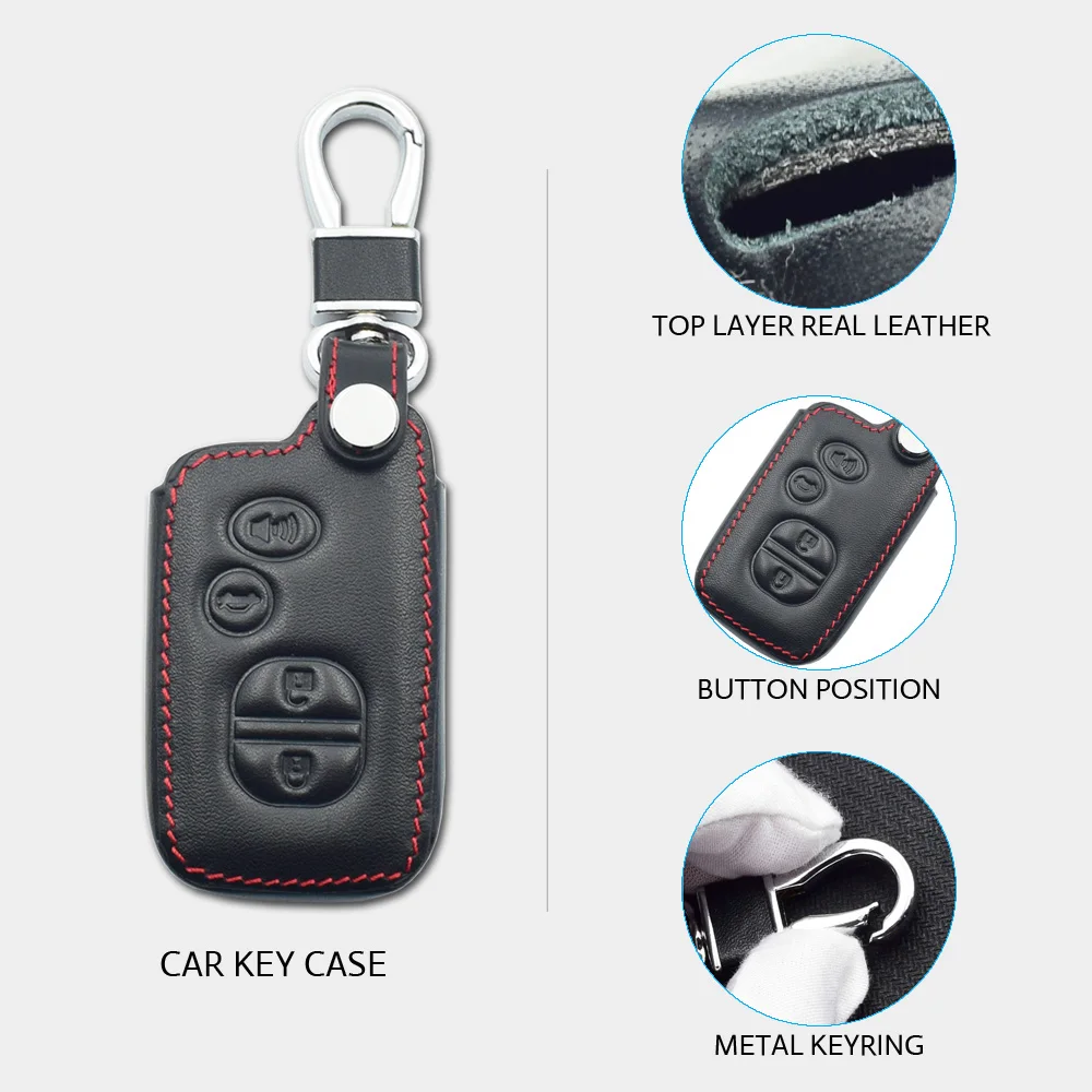 ATOBABI Leather Car Key Case For Toyota Avalon Camry Corolla Highlander Prius RAV4 Venza 2 3 4 Button Smart Remote Control Cover