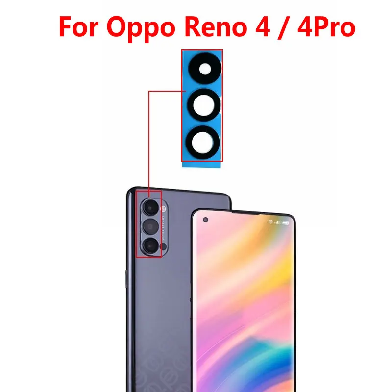 

1 комплект для Oppo Reno 4 Pro стеклянный объектив для камеры задняя камера стеклянный объектив с клеем для Oppo Reno 4 запасные части для ремонта