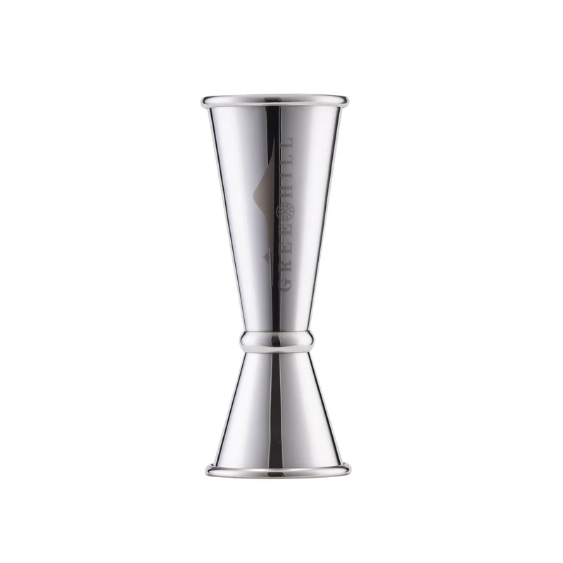 Premium Greenhill Double End Cocktail Jigger, 25/50 ml & 1/2 oz with Inside Markings, 18/8 Stainless Steel Barware