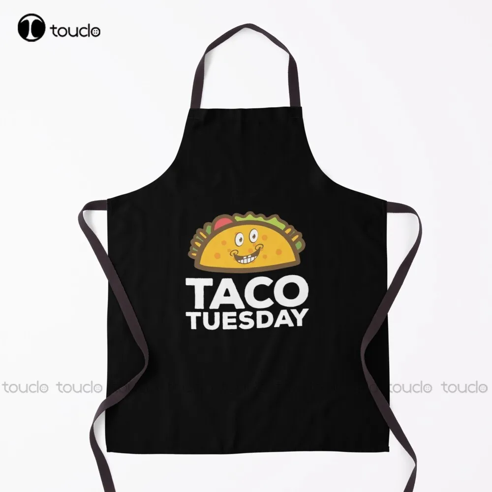 Cute & Funny Taco Tuesday Smiling Taco Apron Funny Apron For Women Men Unisex Adult Garden Kitchen Household Cleaning Apron