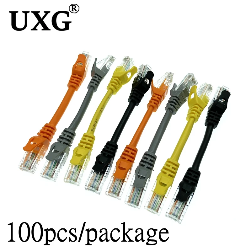 

100PCS Gigabit CAT6 CAT5E Ethernet Patch LAN Cable RJ45 Network Round Computer Laptop Short ADSL Cable Cord Machine room jumper