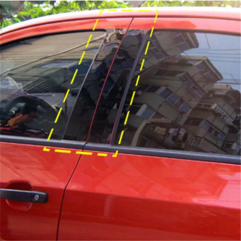 For Chevrolet AVEO Sedan 2011-2017 Car-styling Mirror Reflection Panel BC Column Decorative Sticker Film