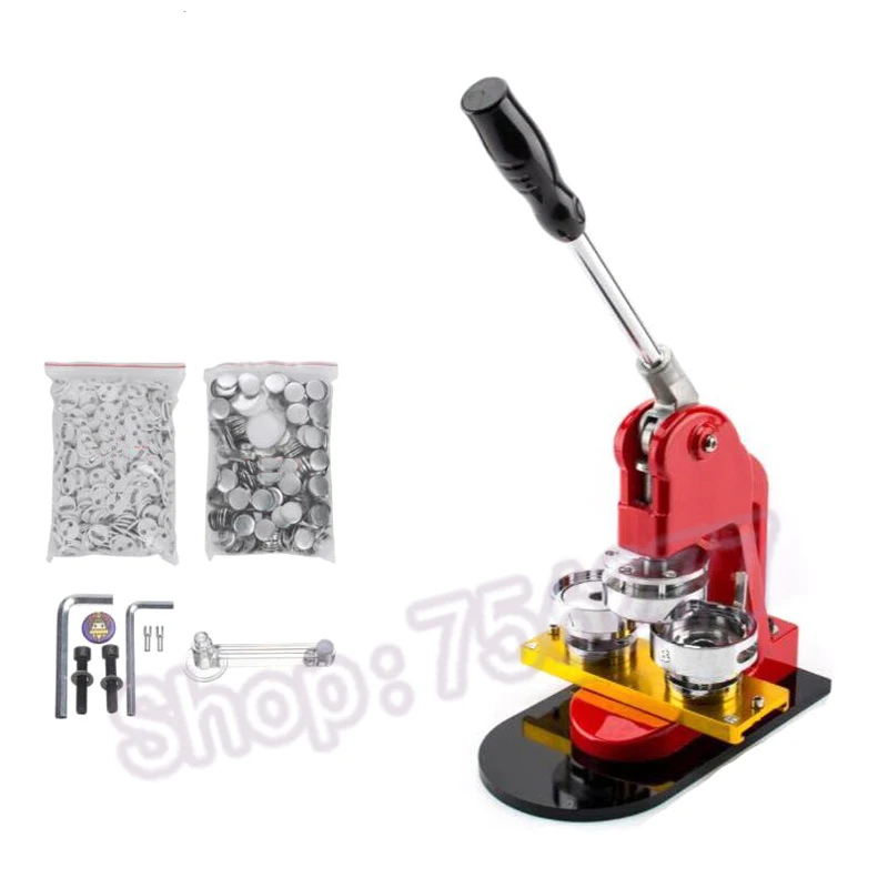 New Badge machine kit 44mm Button press Maker Badge Punch Press Machine with 500 Parts Cutter