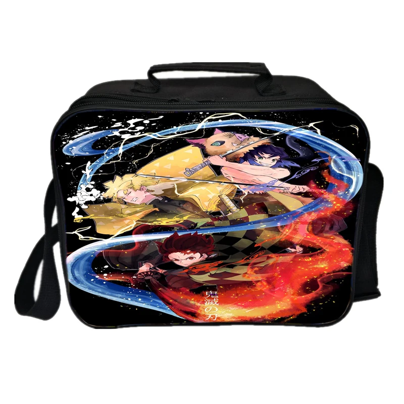 Anime Demon Slayer Lunch Bag Worker Students Kimetsu No Yaiba Lunch Box Child Cooler Bag Picnic Insulation Bag