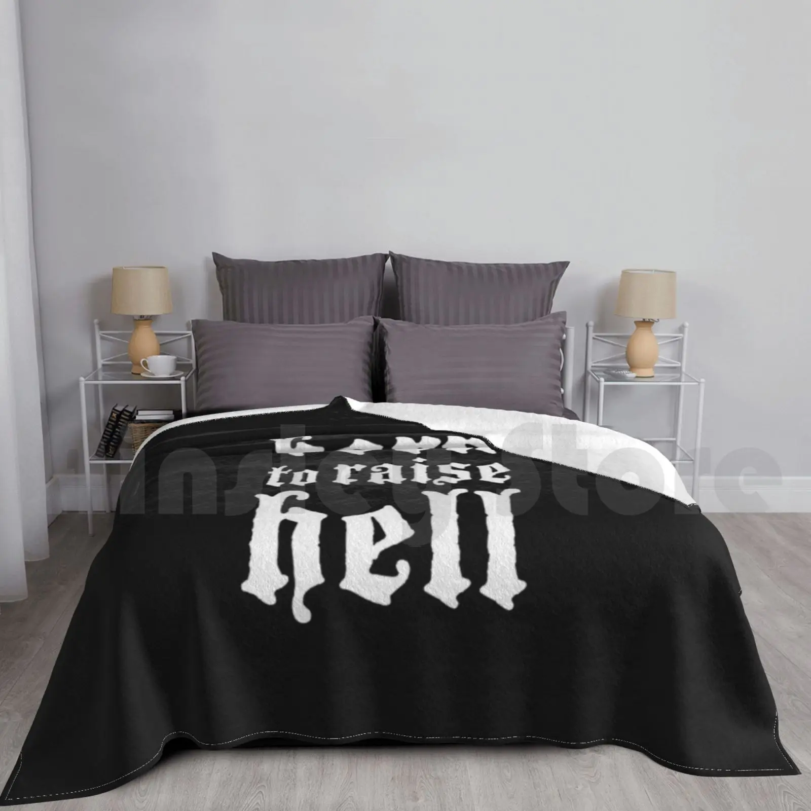 Born To Raise Hell Large Blanket Fashion Custom Born To Raise Hell N Roll N Roll Kids Kids