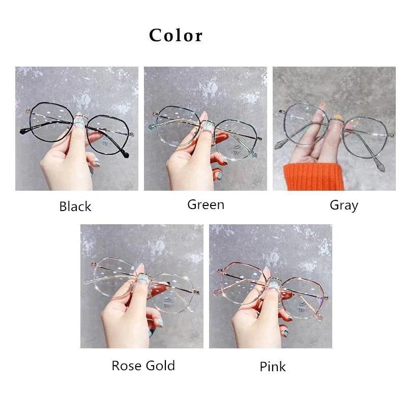 Finished Myopia Glasse Women With Minus Degree Round Nearsighted Eyewear Diopter -0.5 -0.75 -1.25 -1.5 -2.0 -2.5 -3.0 to -6