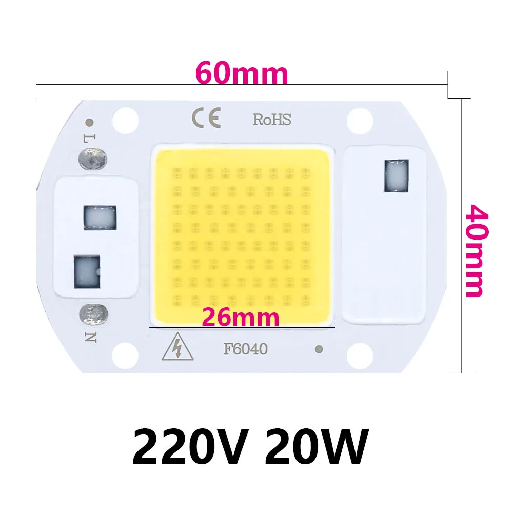 10PCS LED Chip Diode 220V LED Lamp 50W 30W 20W No Need Driver For Flood Light Spotlight LED Full Spectrum Plant growth Lamp chip