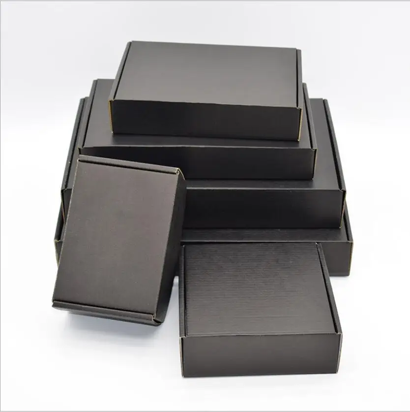 10pcs Candy Color Black Corrugated Paper Shipping Boxes Mailer box Large Clothing Hair Wigs Gift Box (Custom Logo Need 100pcs)