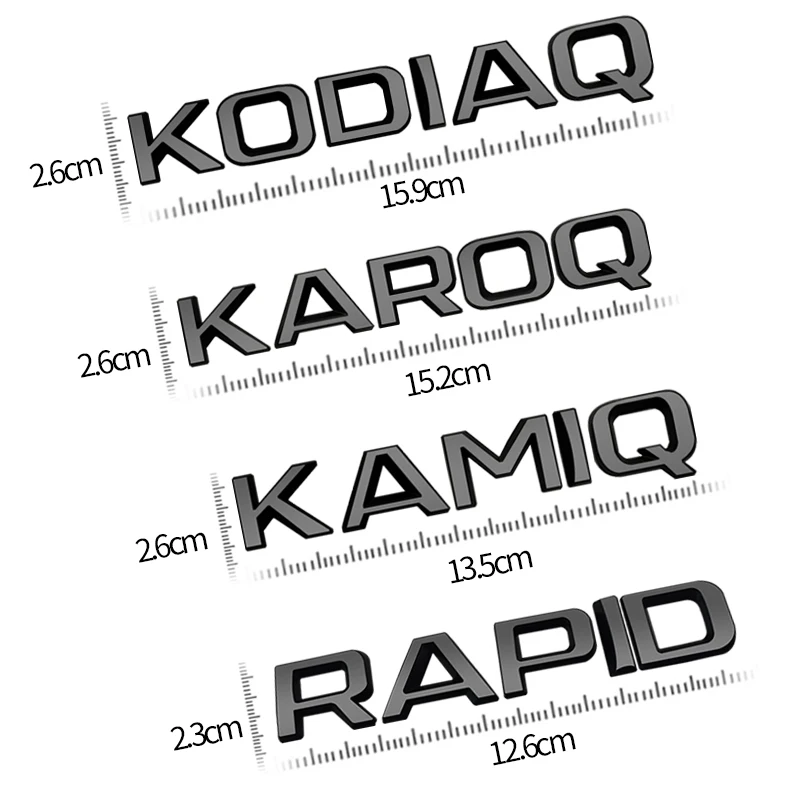 Emblema de Metal para coche, insignia negra brillante para Skoda Laurin & Klement 4x4 Yeti Octavia Superb Fabia Kamiq Karoq Kodiaq Rapid