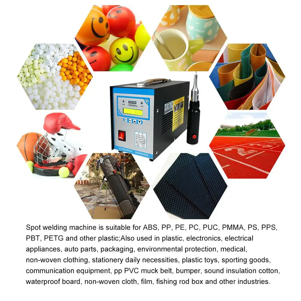 Plastic Welder 28kHz 700W with three nozzels Spot Welding Machine AC 110V/220V Ultrasonic Welding Equipment Mash Welder Tool