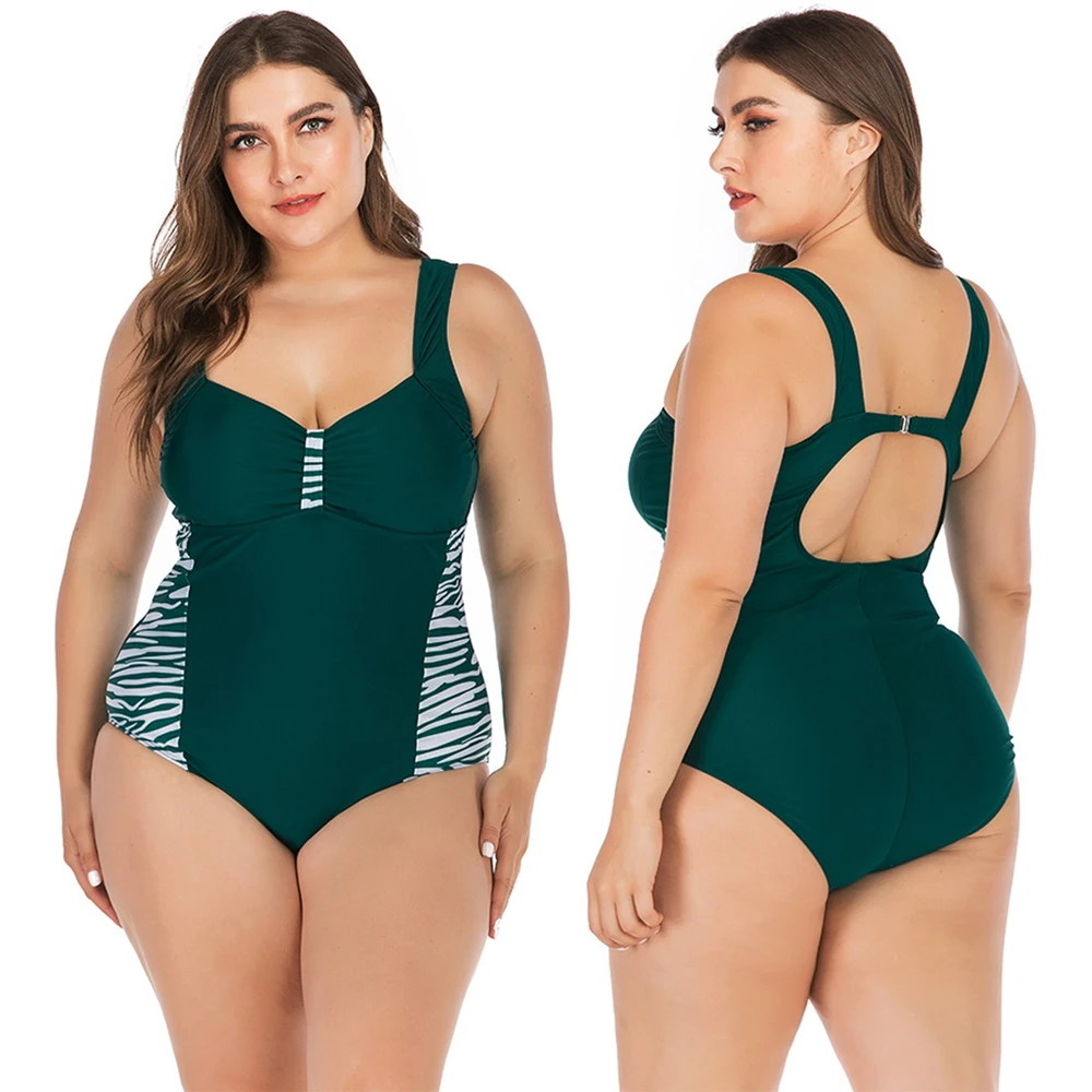 

Plus Size One Piece Swimwear Women Push Up Bathing Suit Vintage Bandage Beachwear Clothes