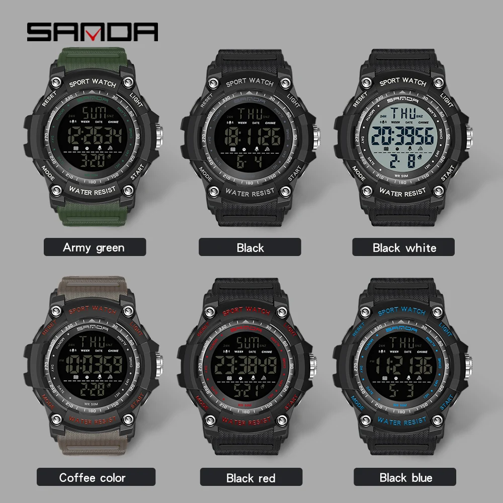 Sanda G Style Digital Watch Men Luxury Brand Military Fashion Sport Alarm Stopwatch Clock Male Relogio Masculino