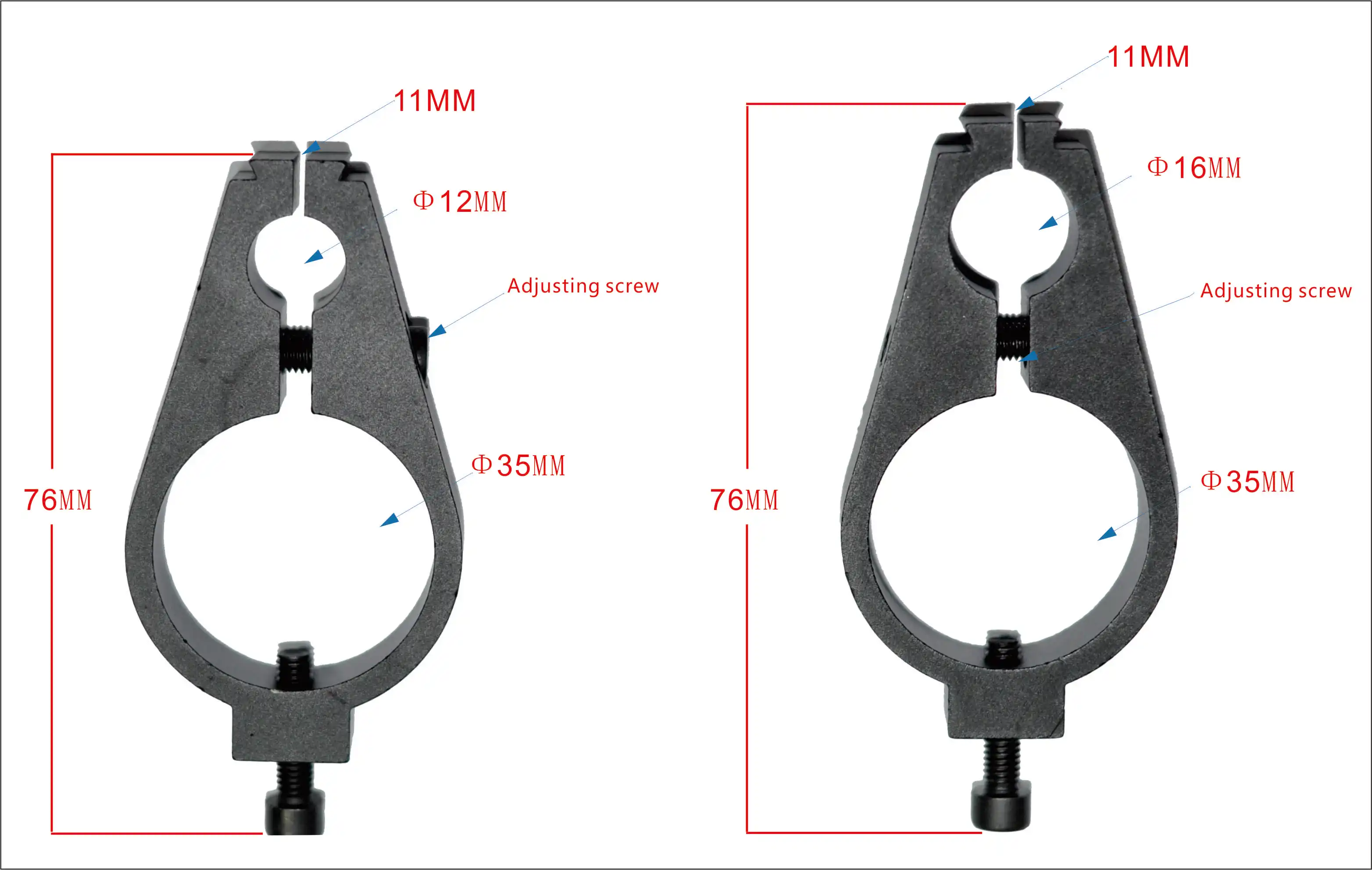 Shan bao aluminum alloy fixing clip is suitable for 12mm or 16mm. (1 pair)