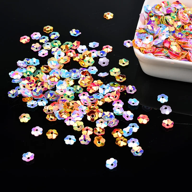 20g Hot 3D Cup Plum Blossom Sequin Multi Size  5mm  Flowers Sequins Lentejuelas Fittings for Needlework Craft Costume Jewelery
