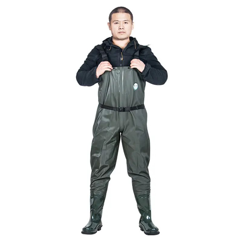 100 Silk Men Women Fishing Chest Waders for Adult with Boots Hunting Bootfoot Waterproof Nylon PVC Wading Belt Gear Lure Beginer