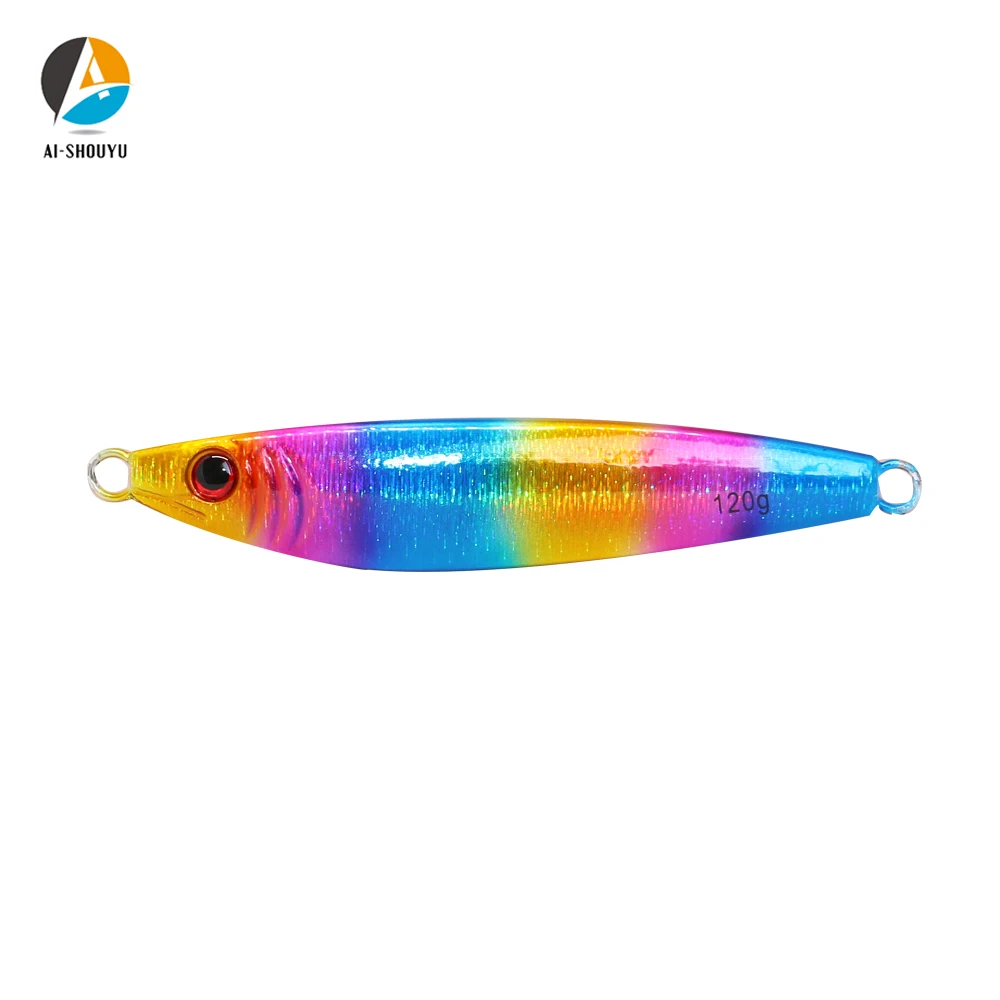 AI-SHOUYU 1pc 새로운 금속 지그 낚시 미끼 120g 150g 200g 느린 지그 리드 미끼 하드 낚시 지그 태클 바다 낚시 미끼