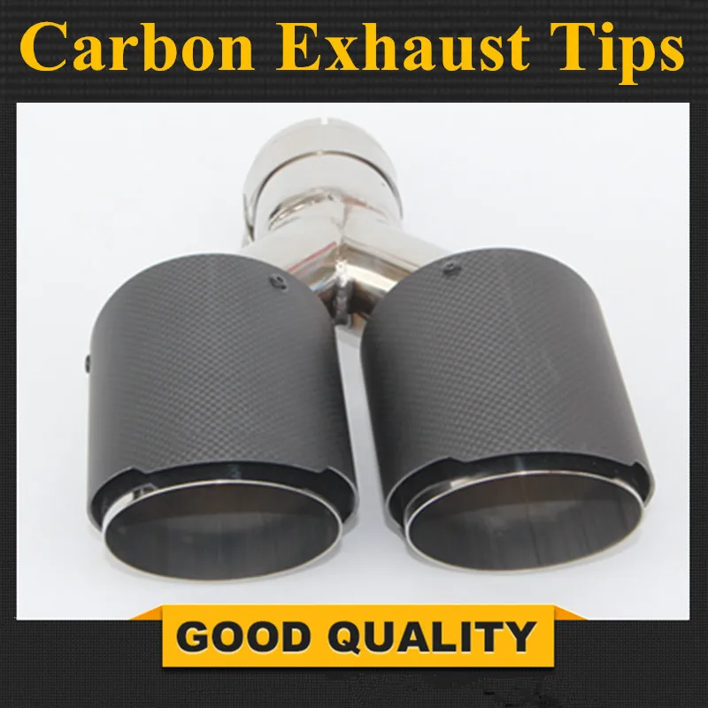 

1PCS Y Style Universal Dual Matt Carbon Fiber Exhaust Tip high quality For Any Cars Tip muffler