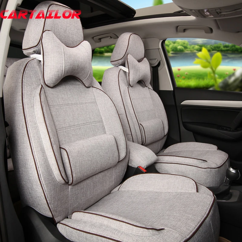 CARTAILOR Cover Seat Car fit for Jeep Patriot Accessories Linen Car Seat Cover Set Black Automobiles Seat Covers for Car Seats