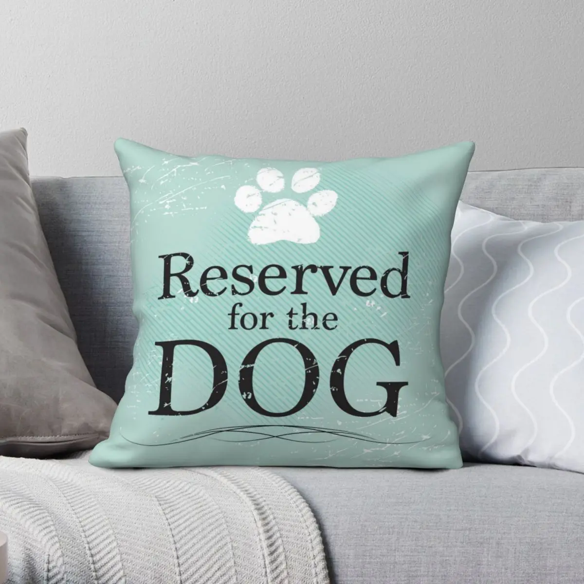 Reserved For The Dog Square Pillowcase Polyester Linen Velvet Zip Decor Pillow Case Car Cushion Cover 45x45