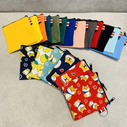 Cute Dog painted Canvas Bag Pure Zipper Coin Key Bag Money Pocket Women Men Creative Hand-held Coin Purse Small Wallet Kid